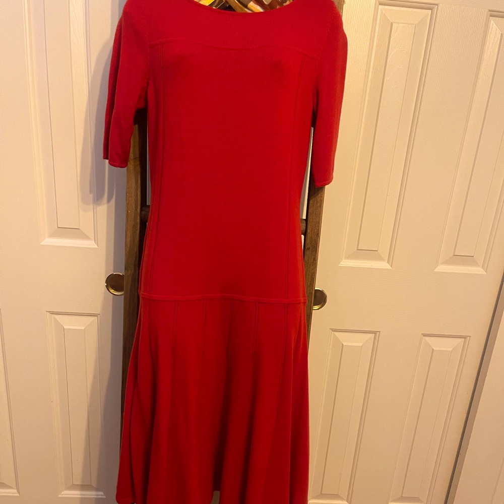 Ann Taylor Red Knit Dress Size ST Moderately worn. Very Classy